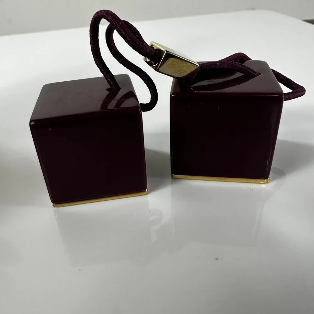 Louis Vuitton Purple Gold Cube Hair Tie With Box Authentic
